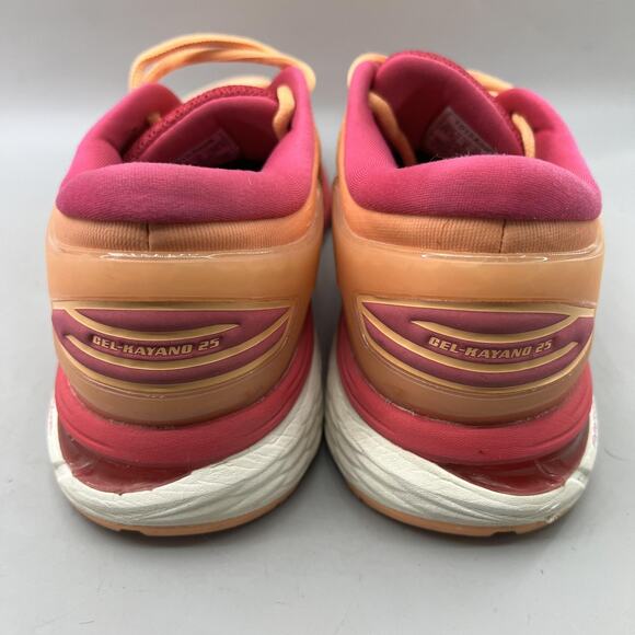 Asics Gel-Kayano 25 Running Shoes Women Size 8 Orange Pink Comfort Low Sneakers - Picture 4 of 8